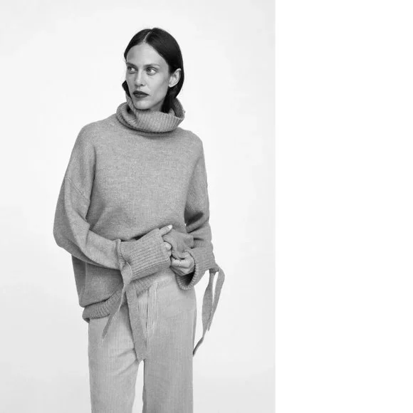 Zara Sweaters Zara Knit Womens Size Medium Grey Turtleneck